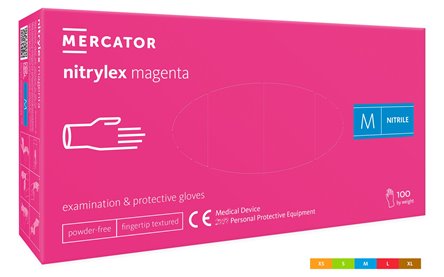 MERCATOR - rękawice nitrylex MAGENTA - M