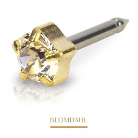 Blomdahl - Kolczyki - Złoty tytan medyczny - Tiffany 5 mm Crystal 1szt
