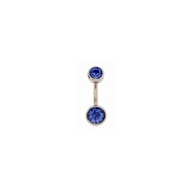 Studex - Banan z dwoma oczkami szafir 10mm/1,6mm