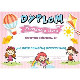 Studex - Dyplom Przekłucia uszu - Dziewczynka