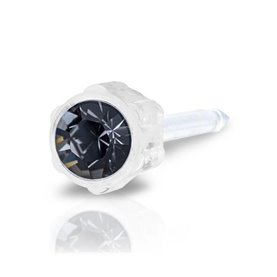 Blomdahl - Kolczyki do przekłuwania uszu - Plastik medyczny - 0% Niklu - Black Diamond 4mm 1szt