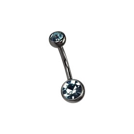 Studex - Banan z dwoma oczkami akwamaryn 10mm/1,6mm