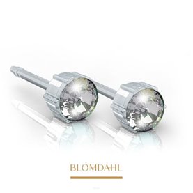 Blomdahl - Kolczyki do przekłuwania uszu - Plastik medyczny - 0% Niklu - Crystal 4mm 1szt