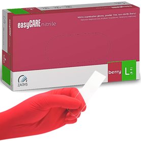Rękawiczki MALINOWE easyCARE BERRY nitrylowe bezpudrowe - ZARYS 100 szt. rozm. L