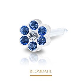 Blomdahl - MP Daisy 5mm crystal/sapphire