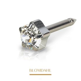 Blomdahl - Kolczyki - Srebrny Tytan Medyczny - Tiffany 5 mm Crystal 1szt.
