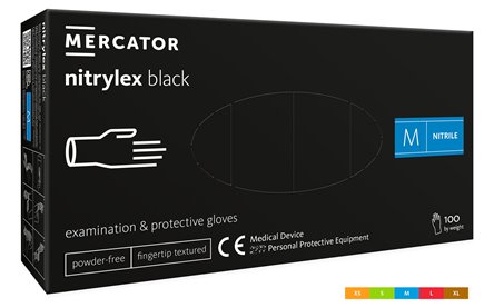 MERCATOR - rękawice nitrylex BLACK - M